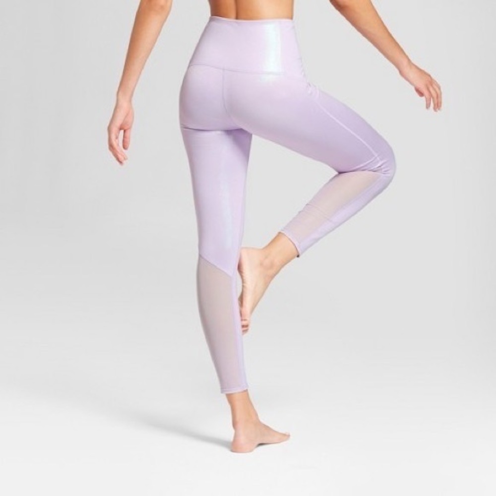 JoyLab Lavender Iridescent Leggings w/ Mesh Panels and Phone Pocket - Size XS